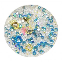 Decor pentru unghii 3D mixt CMX41 Albastru deschis 